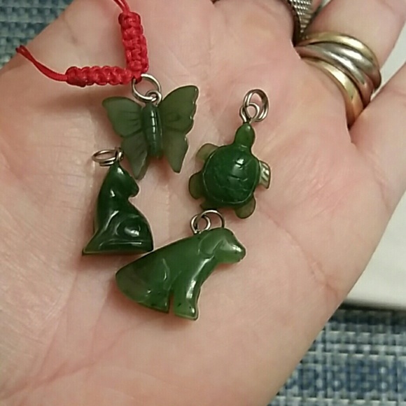 Handmade Jewelry - Natural Canadian Nephrite Jade Red Cord Bracelet